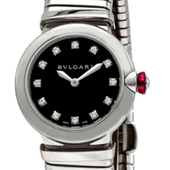 BVLGARI LVCEA Tubogas Quartz Diamond Black Dial - Picture 1 of 8